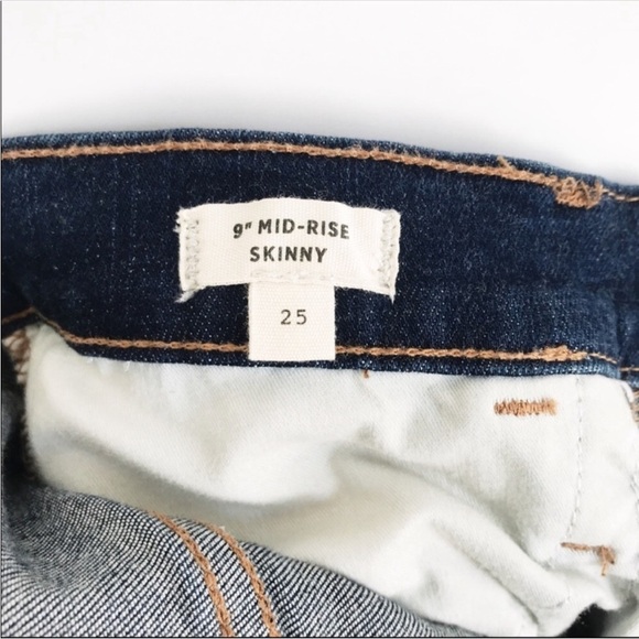 Madewell NWT Indigo 9” Mid Rise Skinny Jeans Sz 26 - Picture 8 of 12